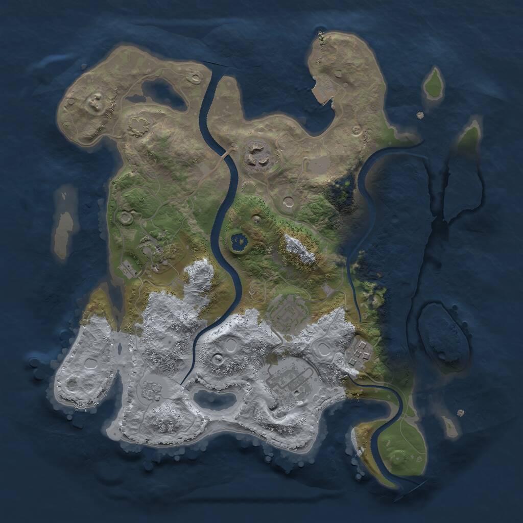 Rust Map: Procedural Map, Size: 3000, Seed: 9468, 9 Monuments