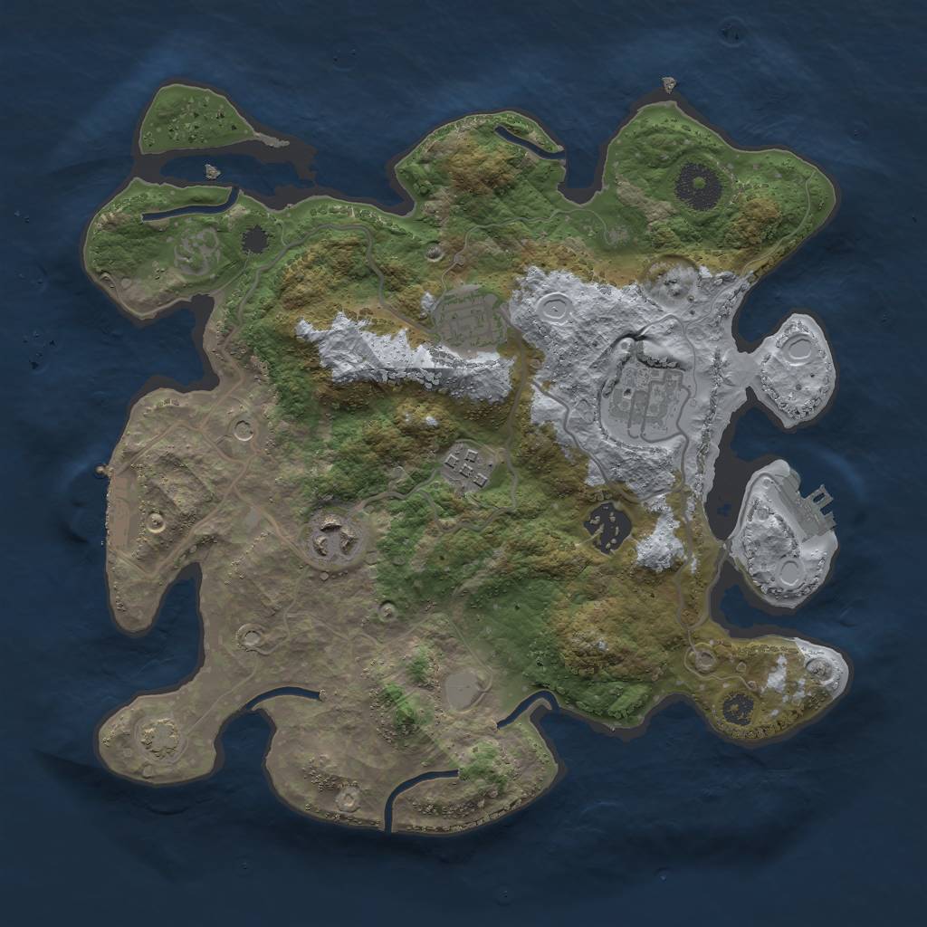 Rust Map: Procedural Map, Size: 3010, Seed: 1422220501, 12 Monuments