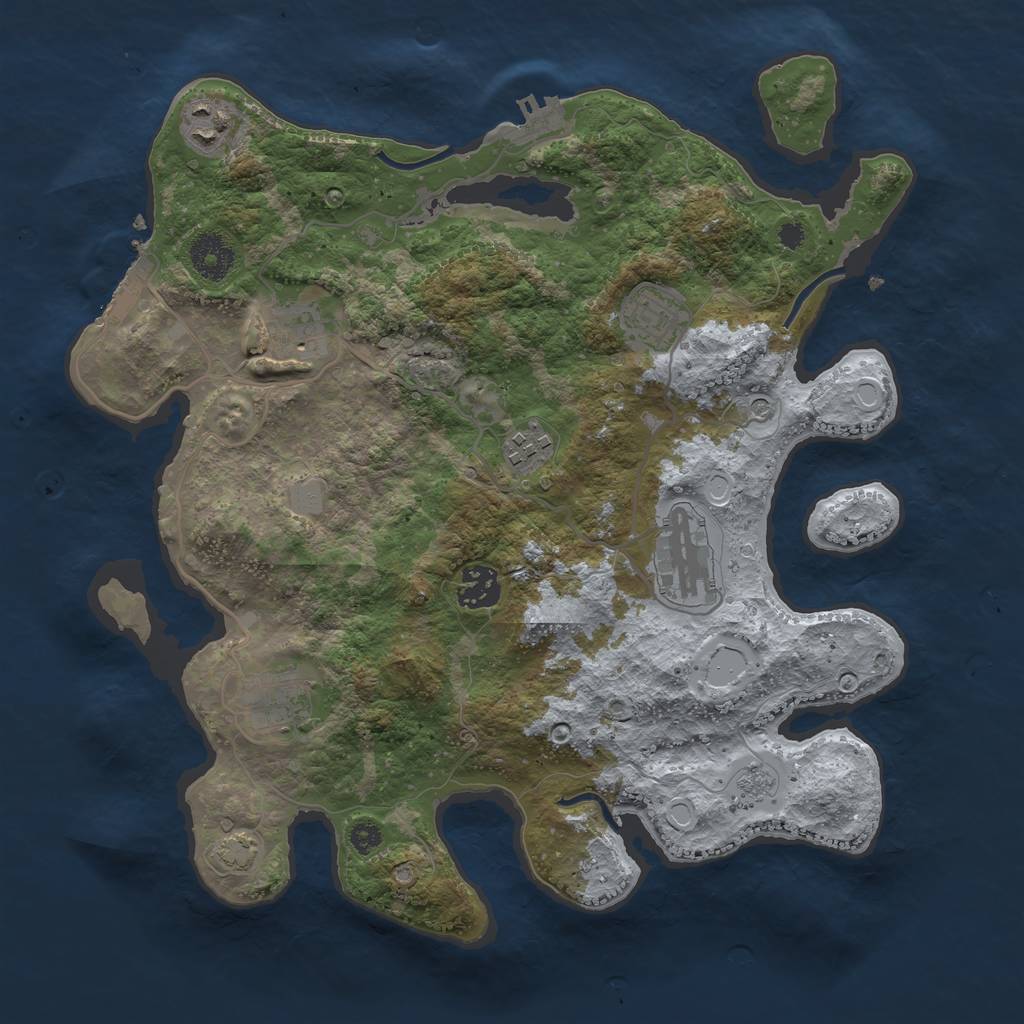 Rust Map: Procedural Map, Size: 3400, Seed: 6786, 15 Monuments