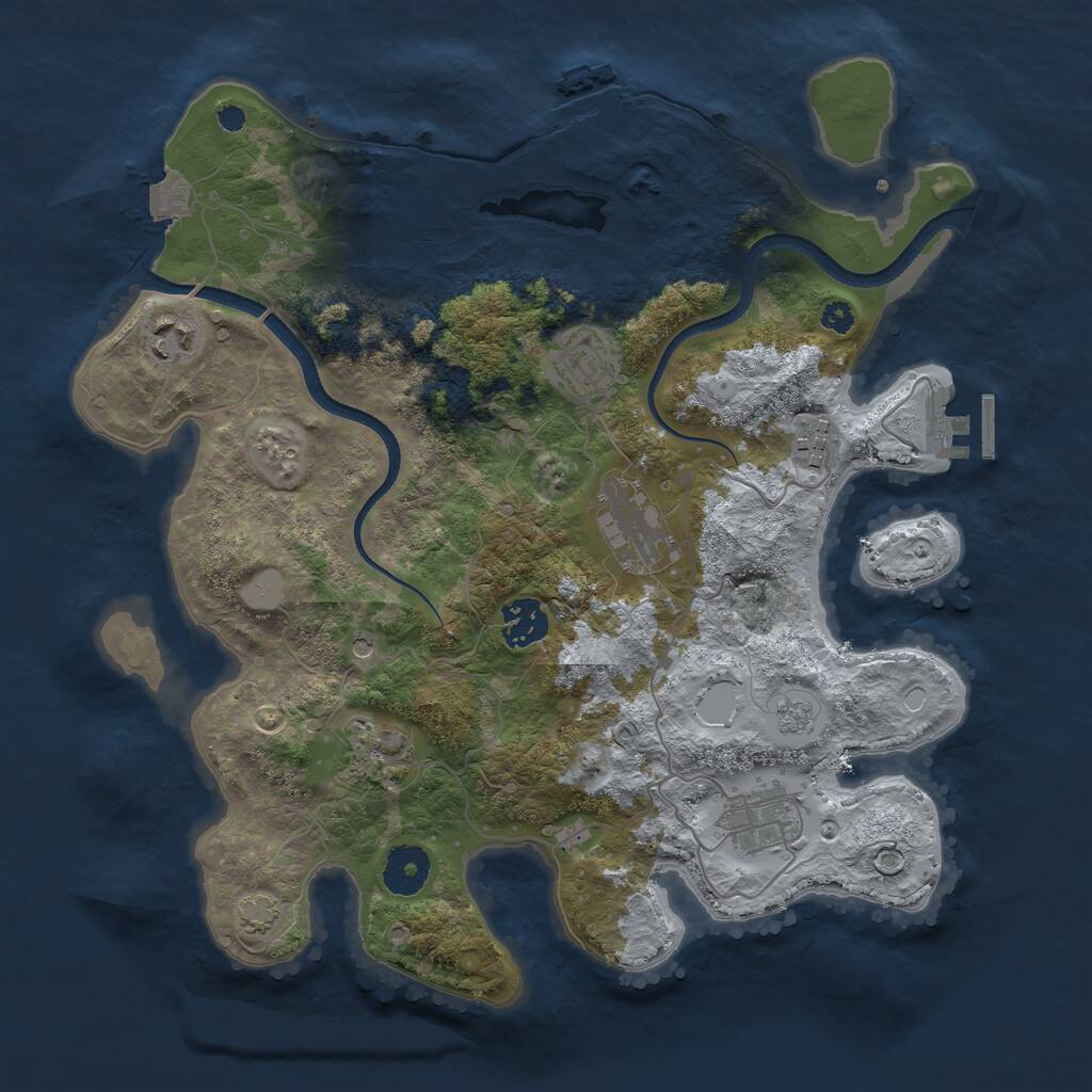 Rust Map: Procedural Map, Size: 3400, Seed: 6786, 13 Monuments