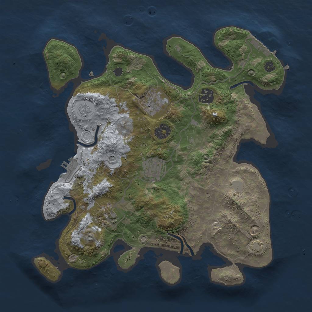 Rust Map: Procedural Map, Size: 3000, Seed: 5187096, 12 Monuments