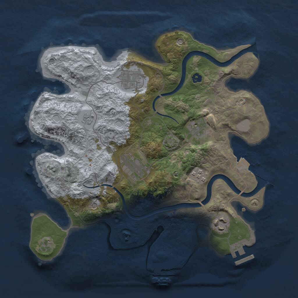 Rust Map: Procedural Map, Size: 3000, Seed: 9612048, 11 Monuments