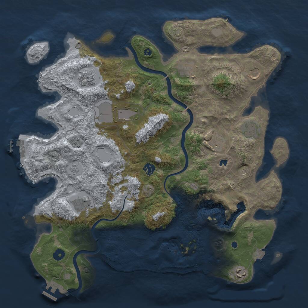 Rust Map: Procedural Map, Size: 4000, Seed: 1235252275, 16 Monuments