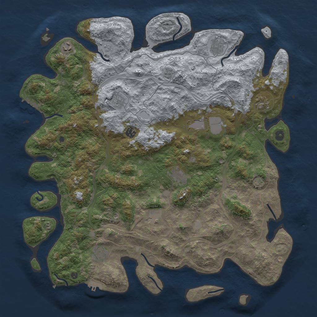 Rust Map: Procedural Map, Size: 4750, Seed: 755281268, 18 Monuments