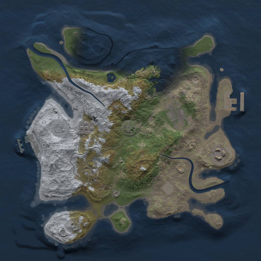 Rust Map: Procedural Map, Size: 2800, Seed: 56356, 10 Monuments