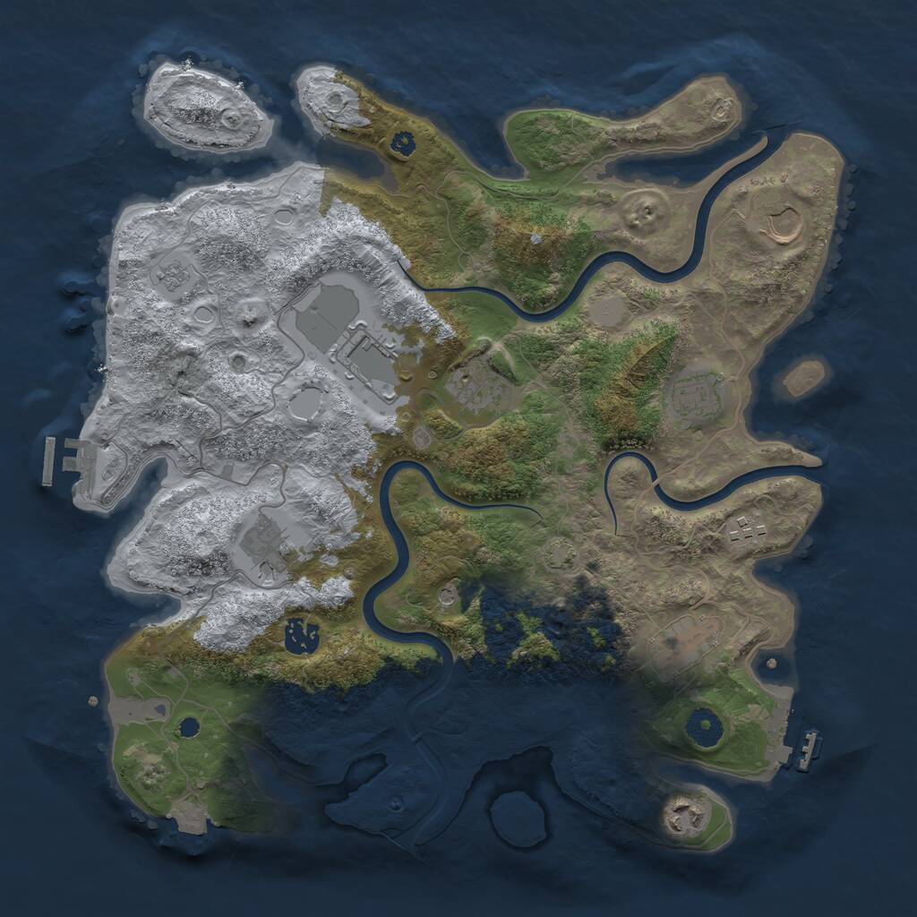 Rust Map: Procedural Map, Size: 3750, Seed: 6516225, 15 Monuments
