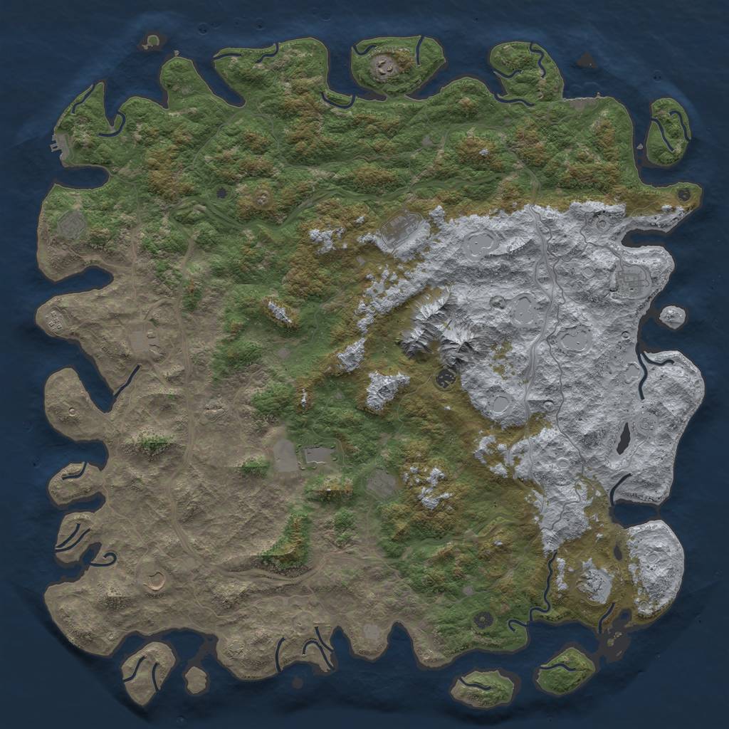 Rust Map: Procedural Map, Size: 6000, Seed: 1921356, 19 Monuments