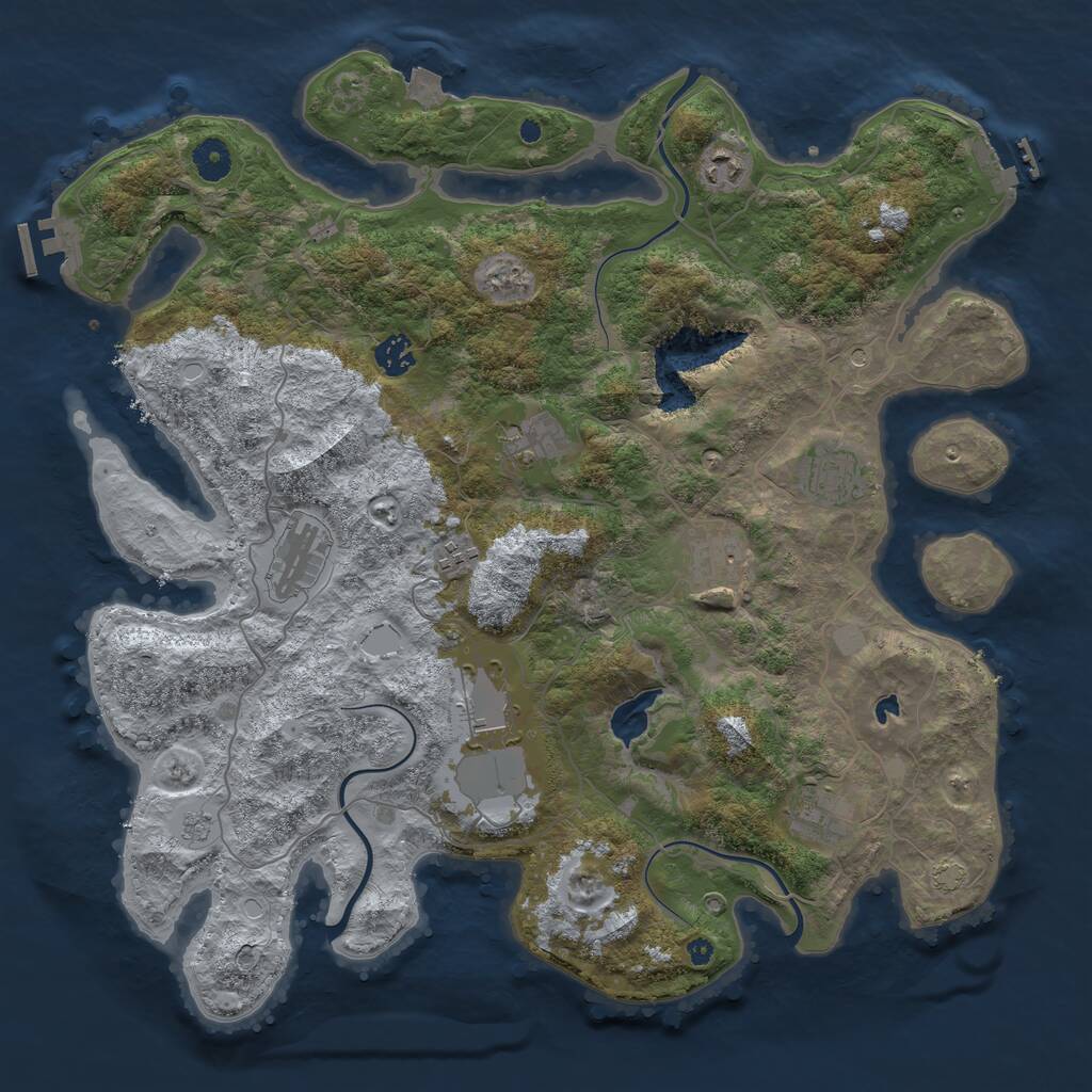 Rust Map: Procedural Map, Size: 4100, Seed: 98239386, 15 Monuments