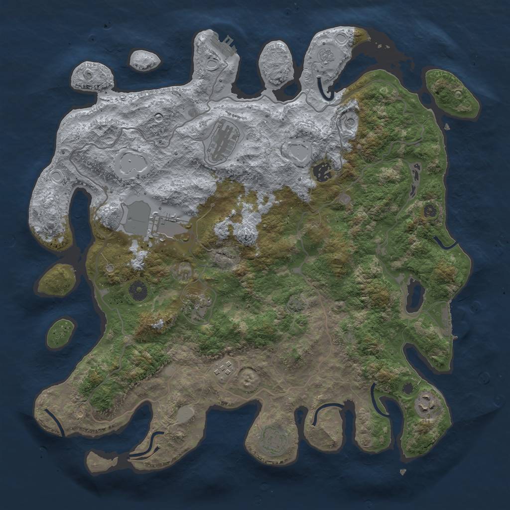 Rust Map: Procedural Map, Size: 4000, Seed: 1900559081, 15 Monuments