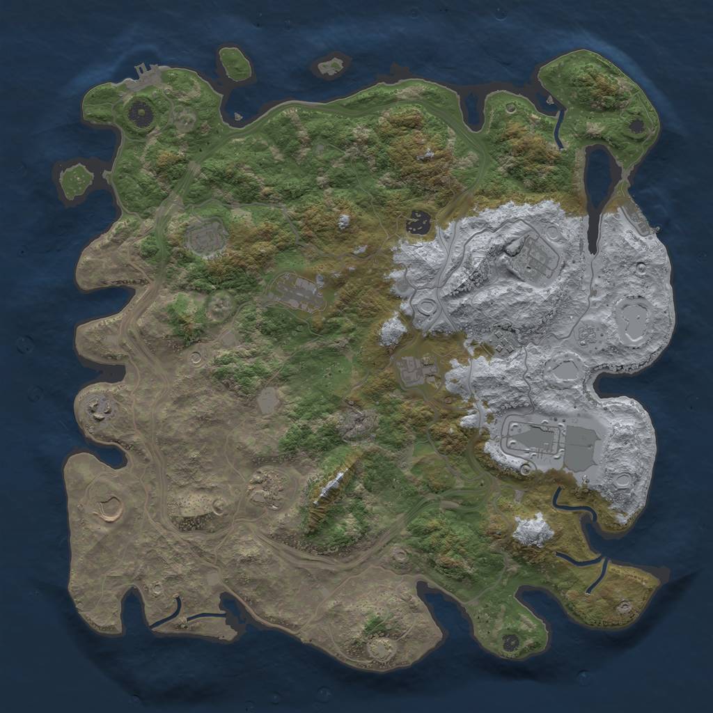 Rust Map: Procedural Map, Size: 4250, Seed: 17404725, 18 Monuments