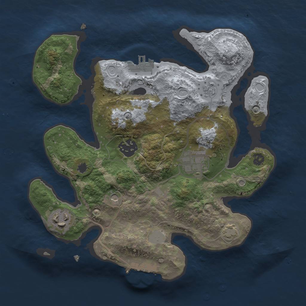 Rust Map: Procedural Map, Size: 2600, Seed: 198237645, 11 Monuments