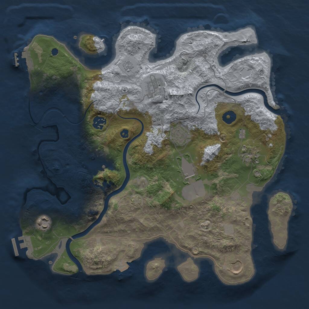 Rust Map: Procedural Map, Size: 3500, Seed: 13191824, 15 Monuments