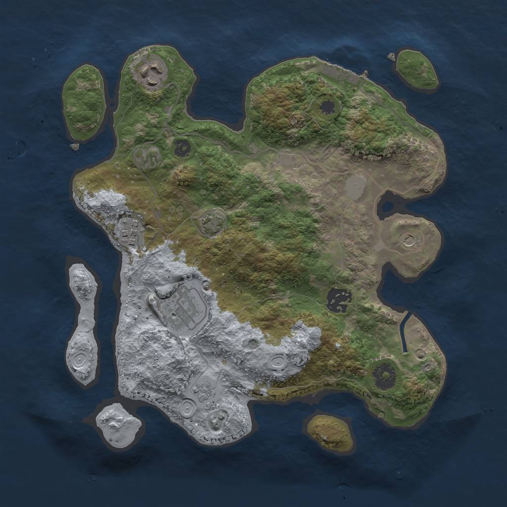 Rust Map: Procedural Map, Size: 3000, Seed: 4178294, 11 Monuments