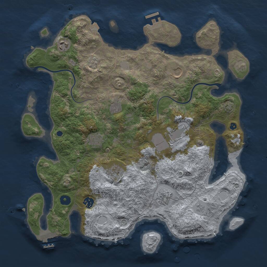 Rust Map: Procedural Map, Size: 3850, Seed: 66326204, 15 Monuments