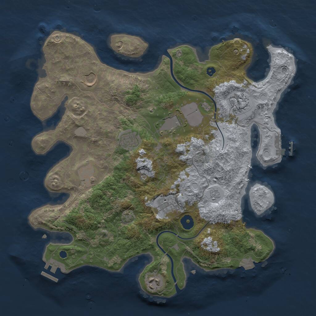 Rust Map: Procedural Map, Size: 3500, Seed: 2120992099, 13 Monuments