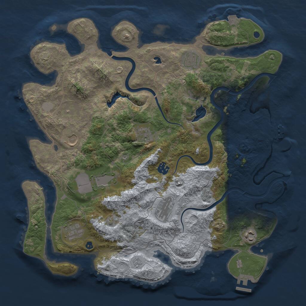 Rust Map: Procedural Map, Size: 4000, Seed: 1579514750, 15 Monuments