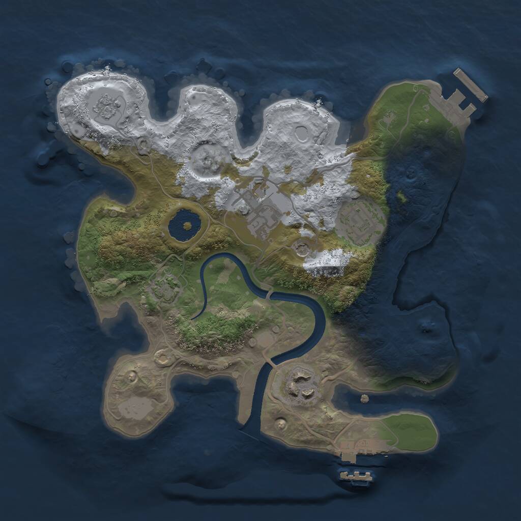 Rust Map: Procedural Map, Size: 2500, Seed: 1881583231, 9 Monuments