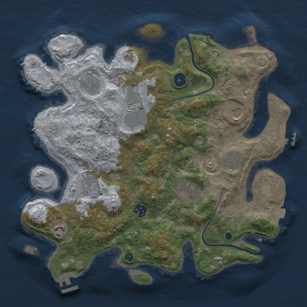 Rust Map: Procedural Map, Size: 3650, Seed: 41576815, 14 Monuments