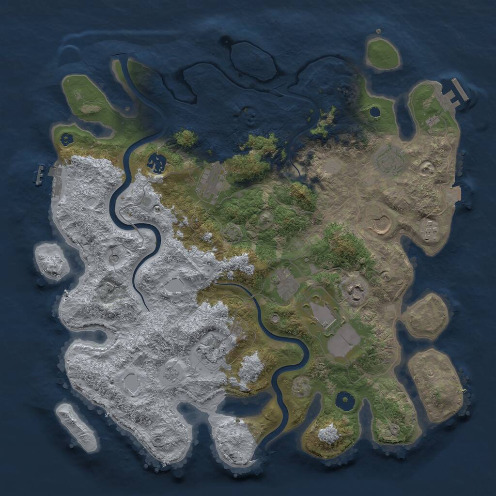 Rust Map: Procedural Map, Size: 3900, Seed: 37659853, 15 Monuments