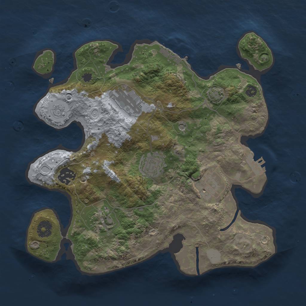 Rust Map: Procedural Map, Size: 2800, Seed: 1244260524, 13 Monuments