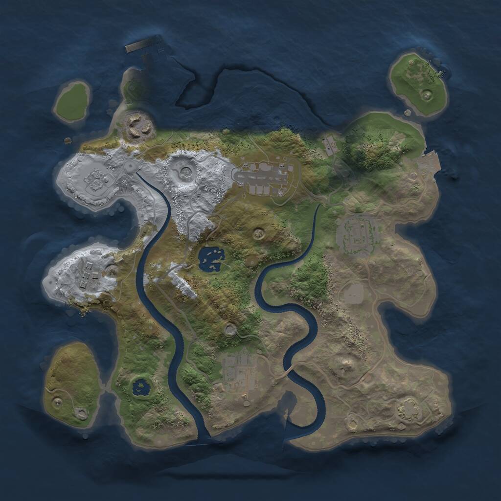 Rust Map: Procedural Map, Size: 2800, Seed: 1244260524, 11 Monuments
