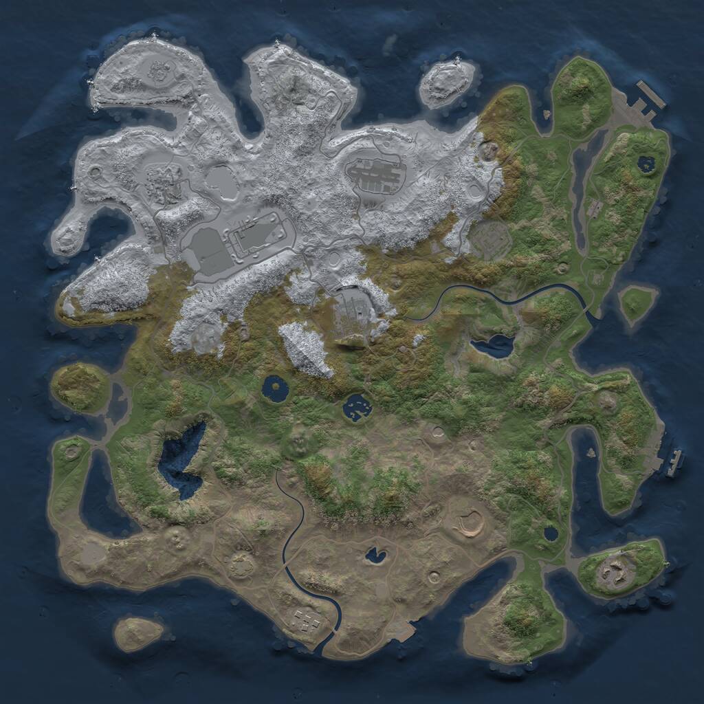 Rust Map: Procedural Map, Size: 4000, Seed: 1896300812, 15 Monuments