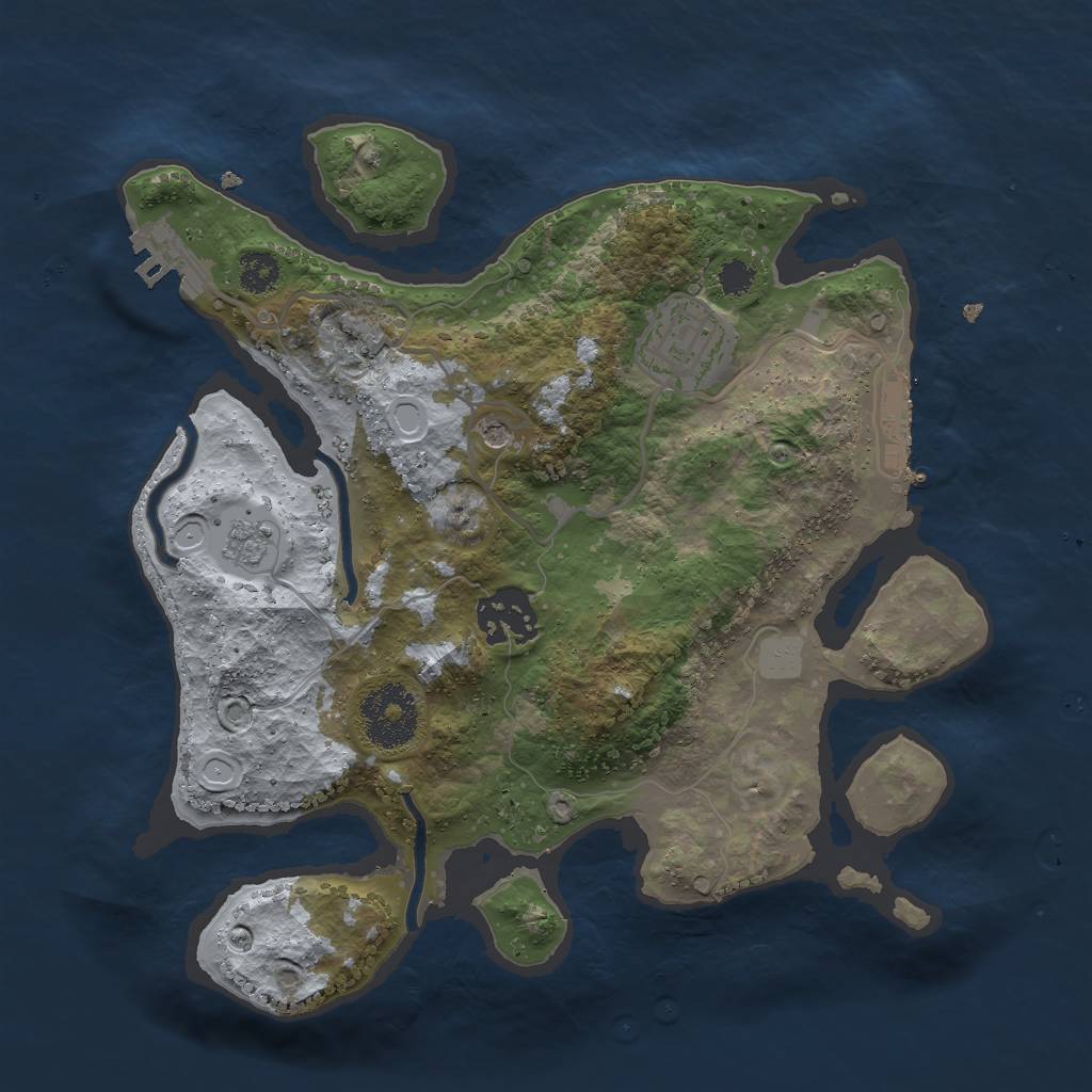 Rust Map: Procedural Map, Size: 2700, Seed: 56356, 9 Monuments