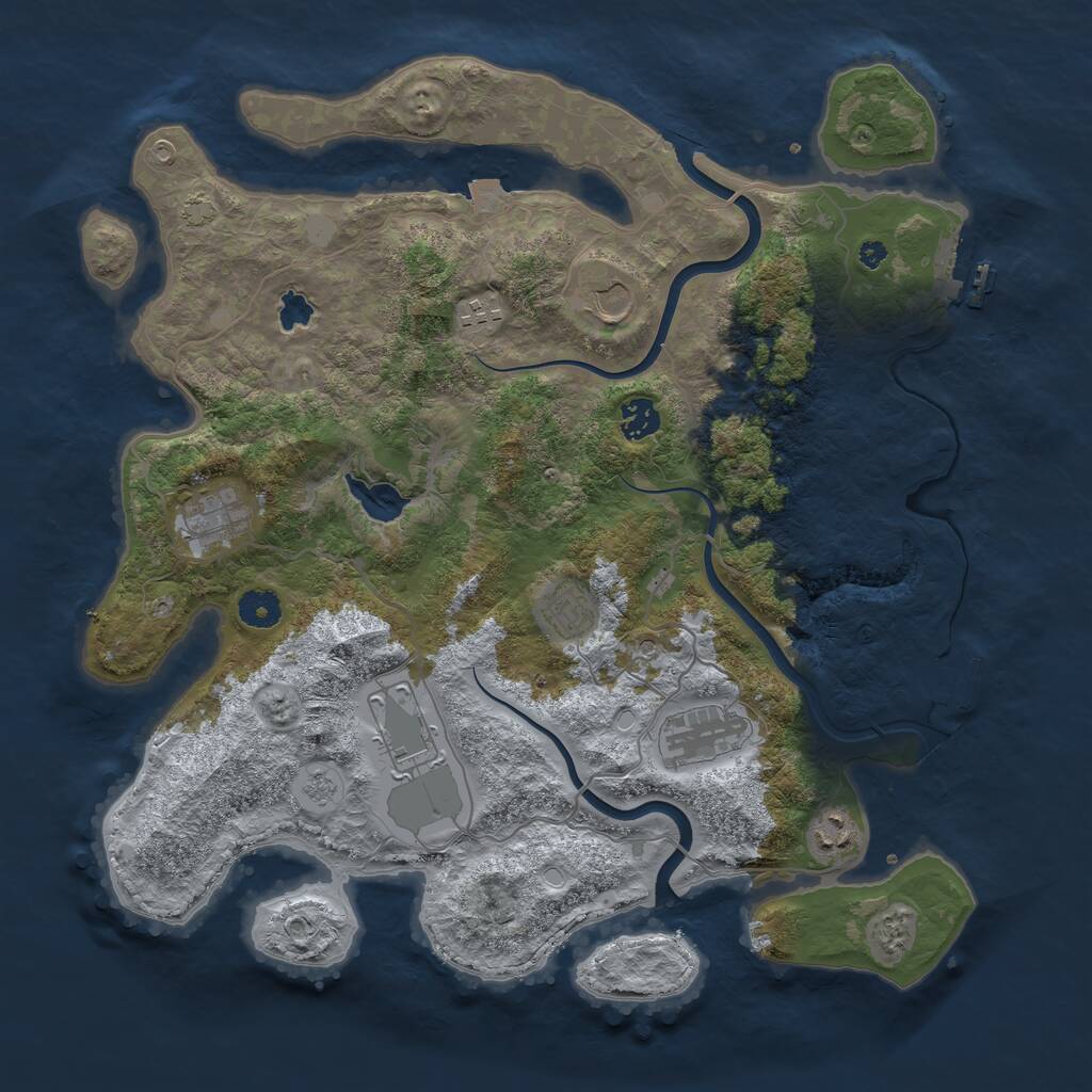 Rust Map: Procedural Map, Size: 4000, Seed: 28600, 14 Monuments