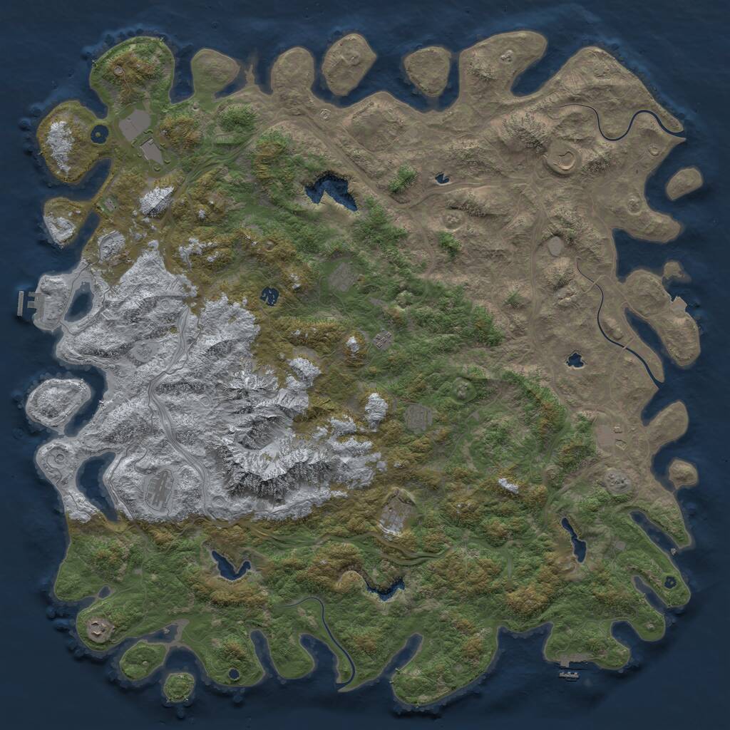 Rust Map: Procedural Map, Size: 6000, Seed: 155949622, 17 Monuments