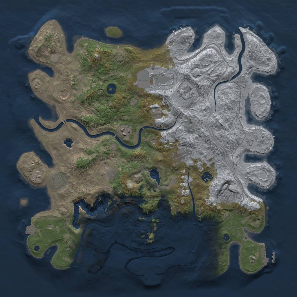 Rust Map: Procedural Map, Size: 4250, Seed: 8574544, 16 Monuments