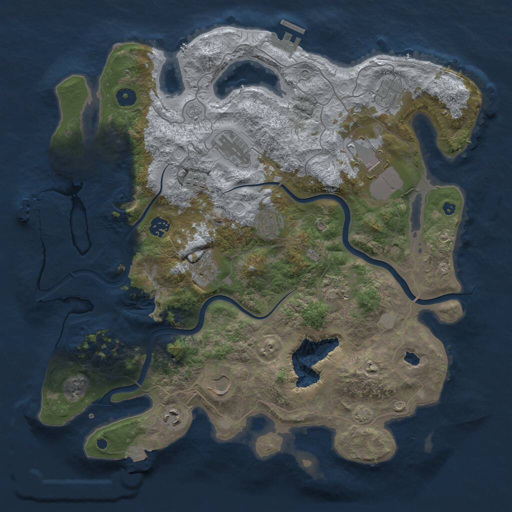 Rust Map: Procedural Map, Size: 4000, Seed: 1885004458, 16 Monuments