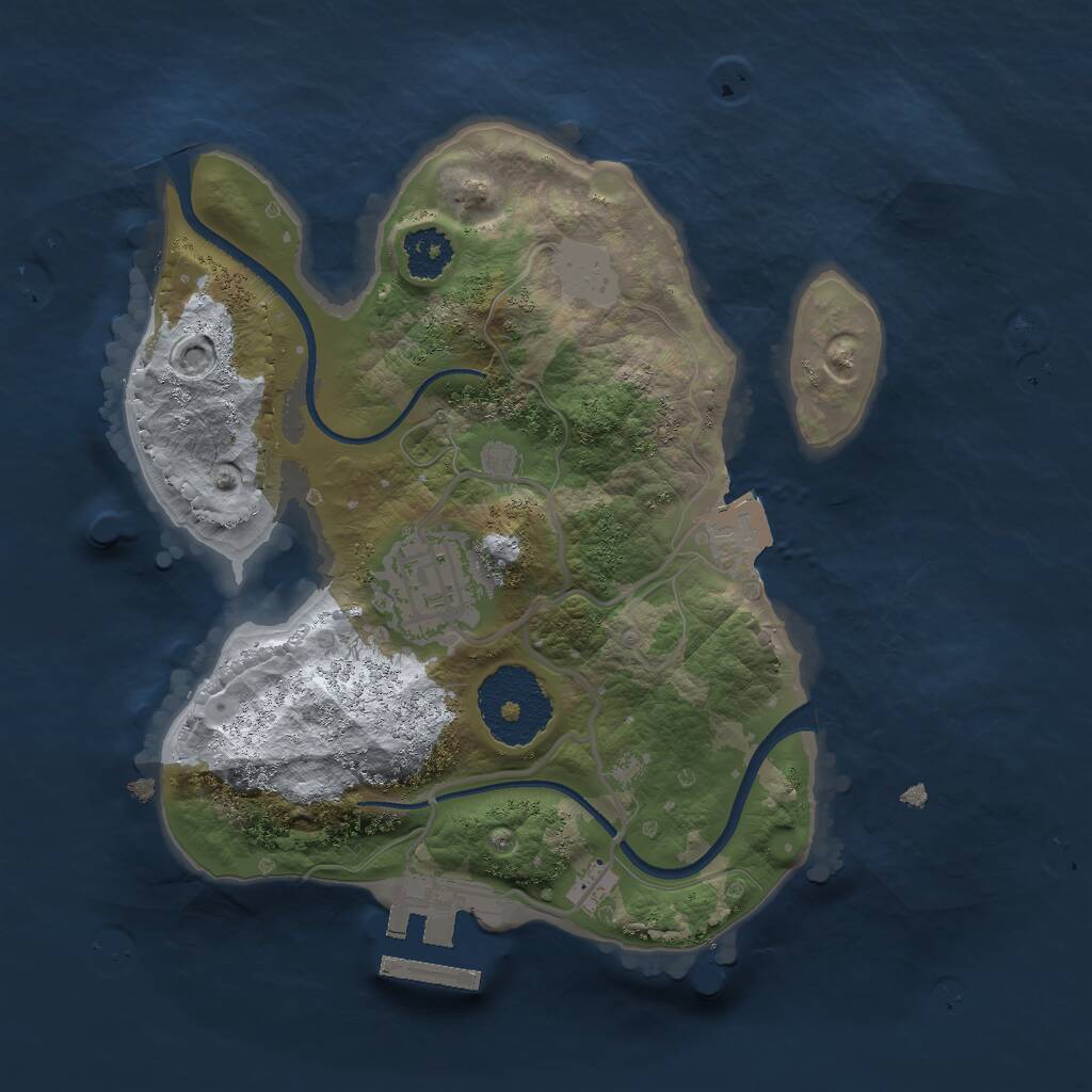 Rust Map: Procedural Map, Size: 2200, Seed: 2102081545, 3 Monuments