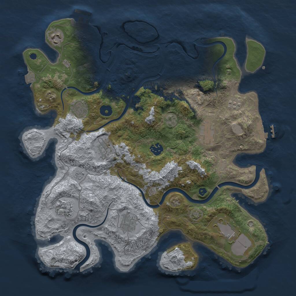 Rust Map: Procedural Map, Size: 3700, Seed: 6666, 15 Monuments