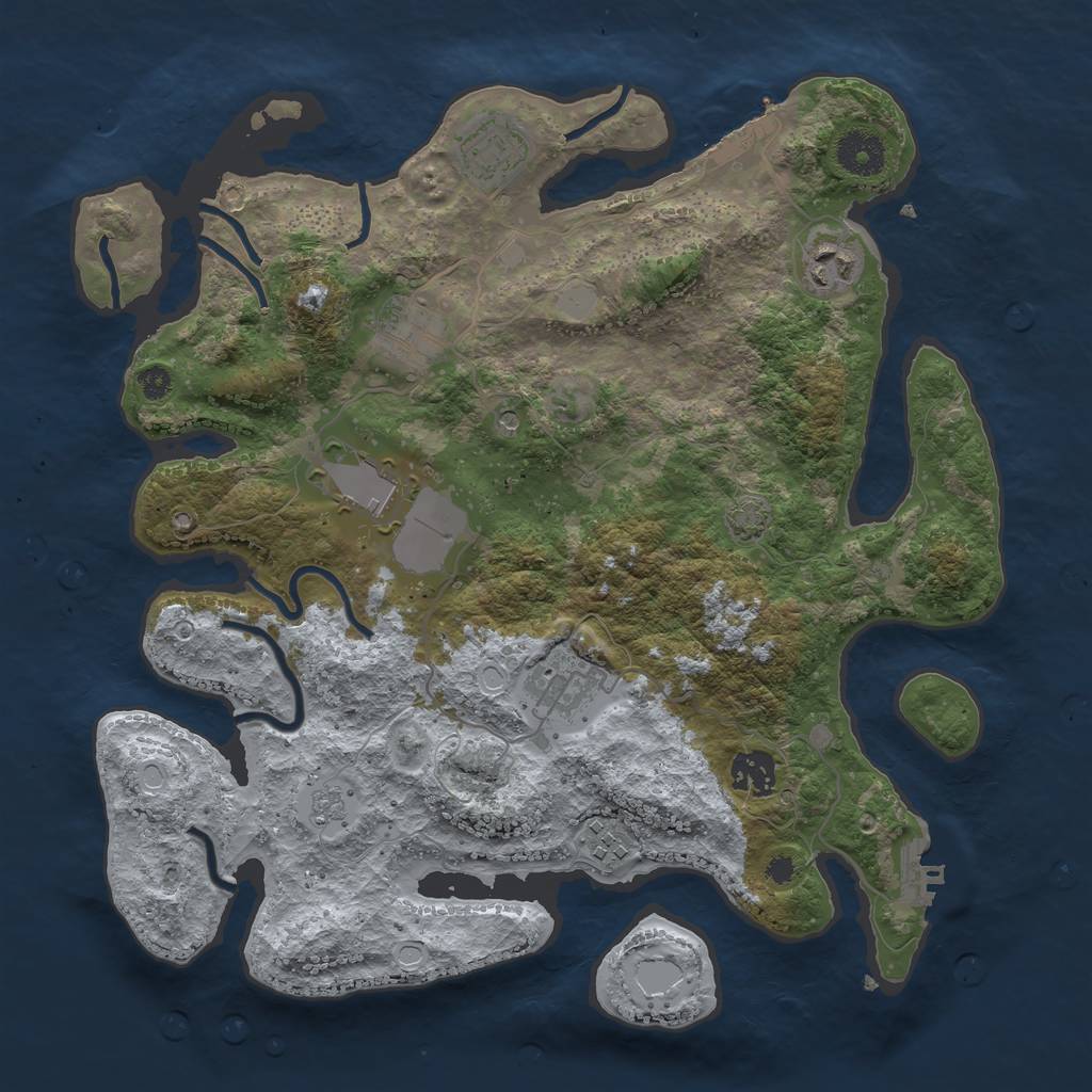 Rust Map: Procedural Map, Size: 3500, Seed: 157763831, 15 Monuments