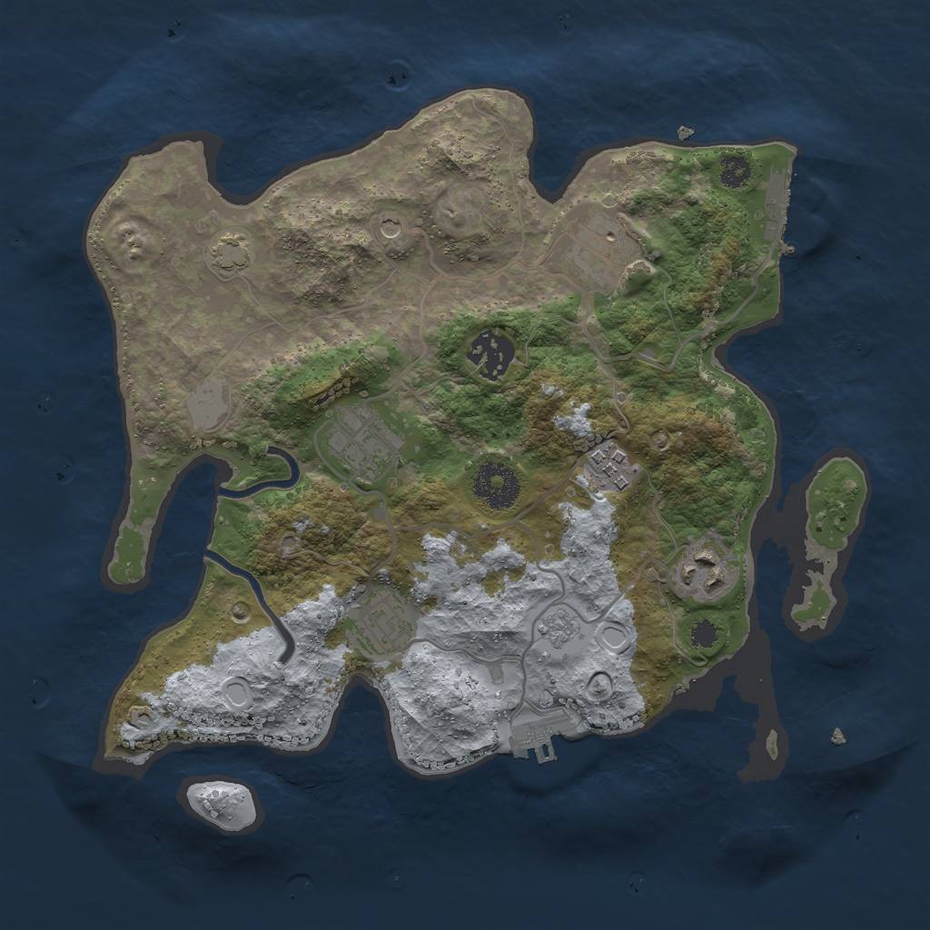 Rust Map: Procedural Map, Size: 3000, Seed: 379235381, 14 Monuments