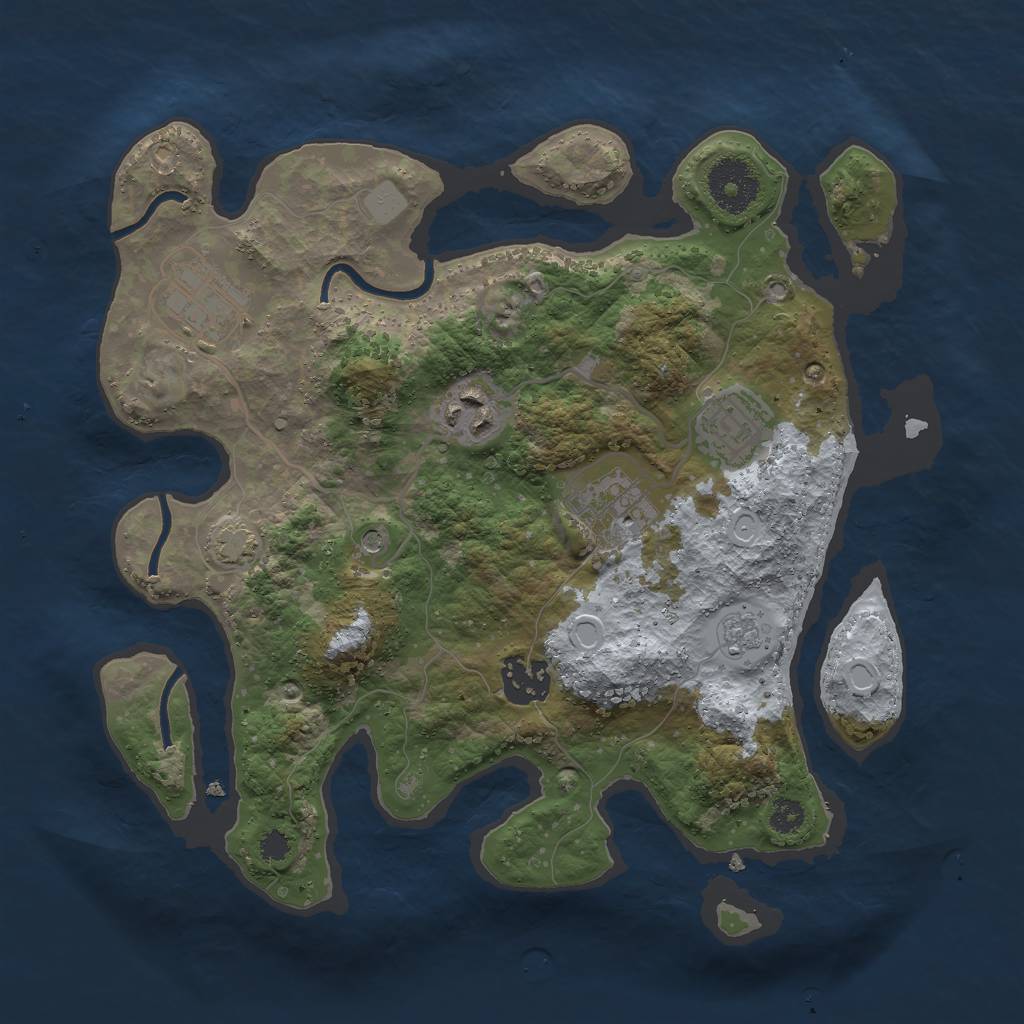 Rust Map: Procedural Map, Size: 3000, Seed: 9230764, 11 Monuments