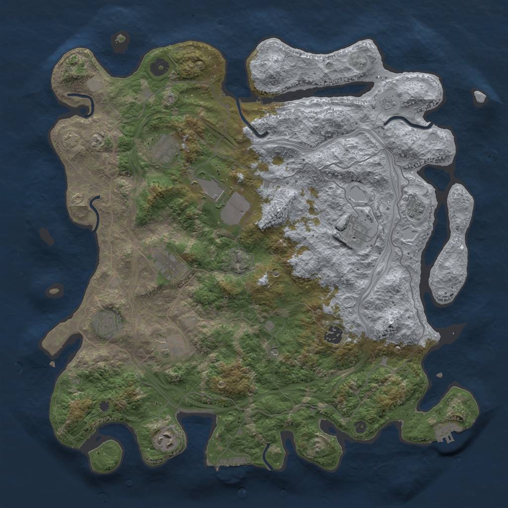 Rust Map: Procedural Map, Size: 4250, Seed: 65589576, 17 Monuments