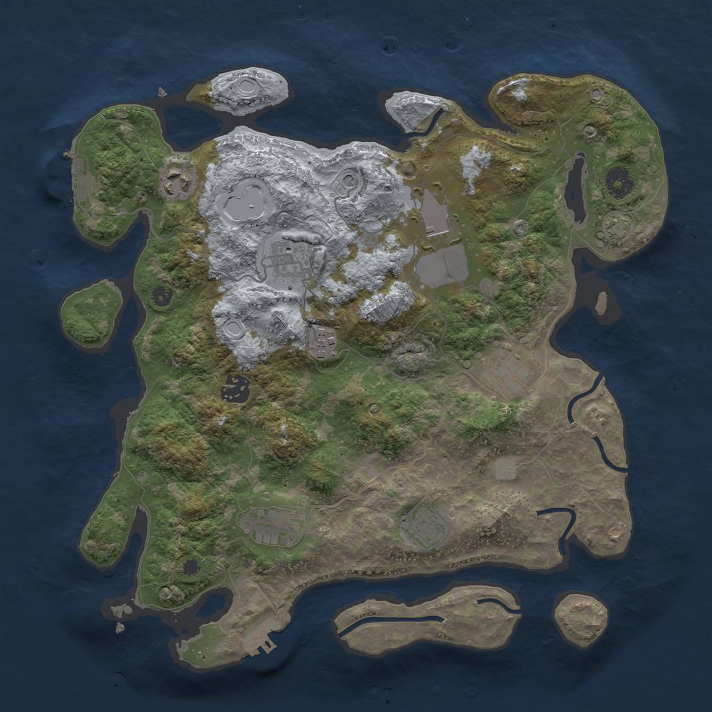 Rust Map: Procedural Map, Size: 3600, Seed: 35197257, 15 Monuments