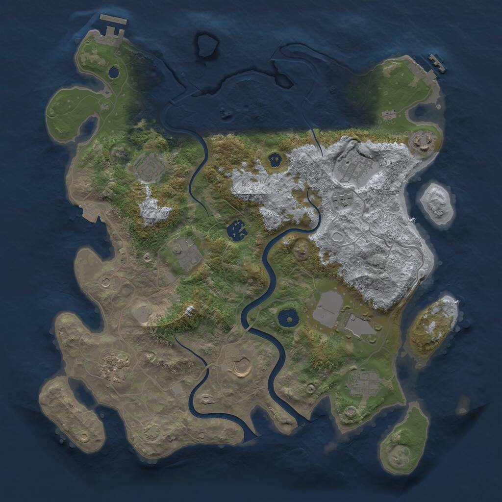 Rust Map: Procedural Map, Size: 3750, Seed: 11587970, 15 Monuments