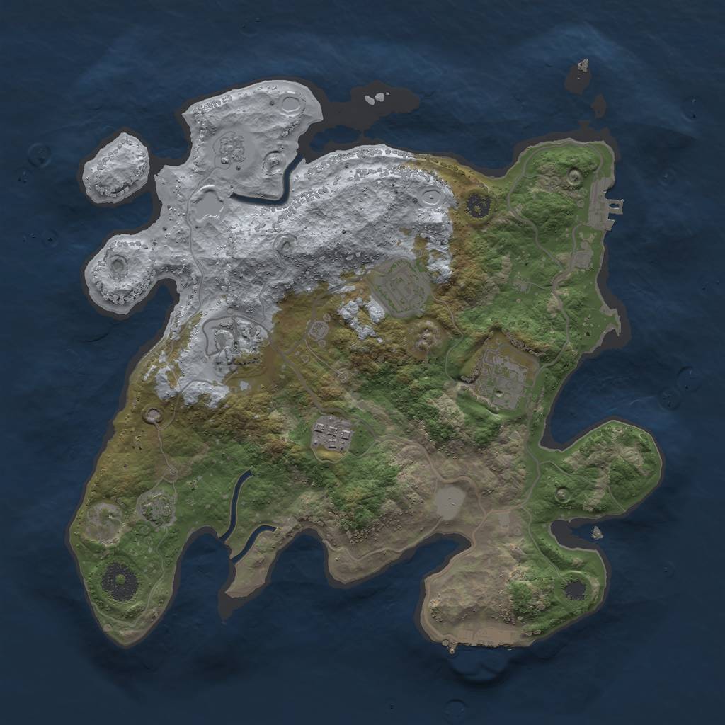 Rust Map: Procedural Map, Size: 3000, Seed: 8172045, 11 Monuments