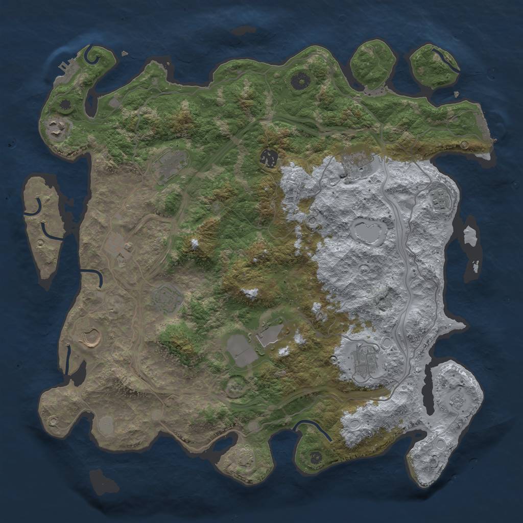 Rust Map: Procedural Map, Size: 4250, Seed: 778116601, 18 Monuments