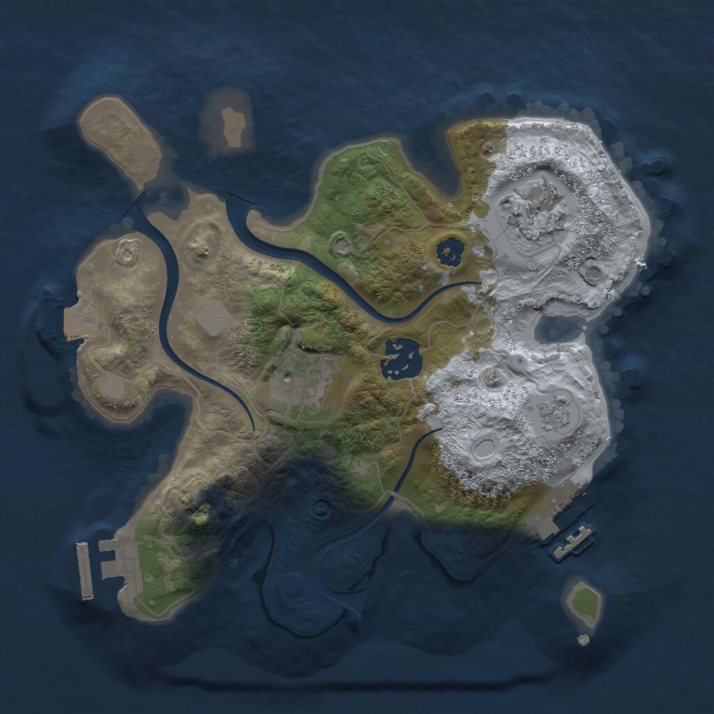 Rust Map: Procedural Map, Size: 2500, Seed: 1289714537, 8 Monuments