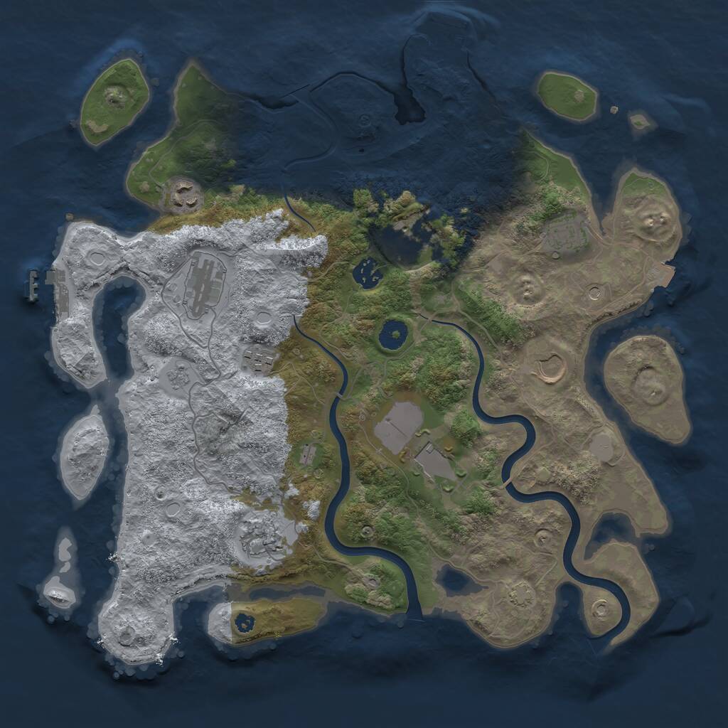Rust Map: Procedural Map, Size: 3750, Seed: 75585094, 15 Monuments