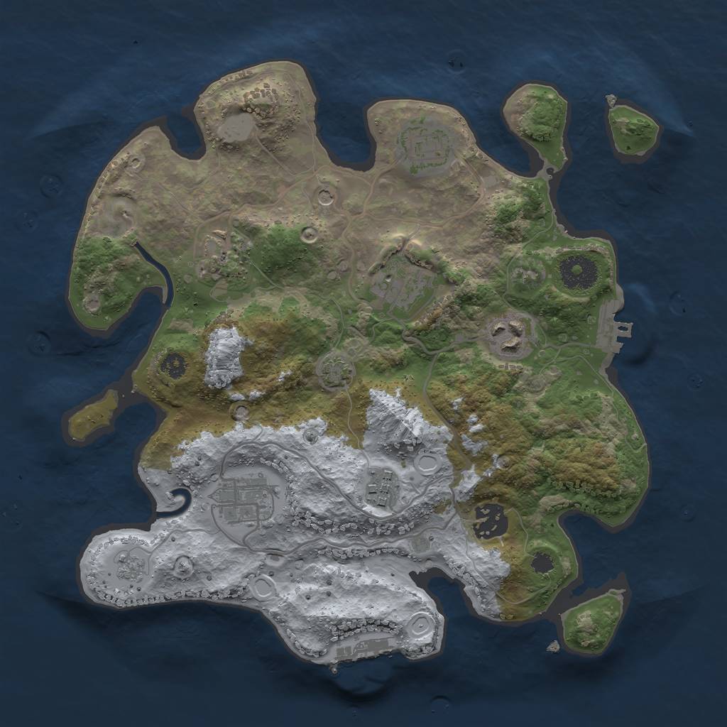 Rust Map: Procedural Map, Size: 3000, Seed: 14618, 15 Monuments