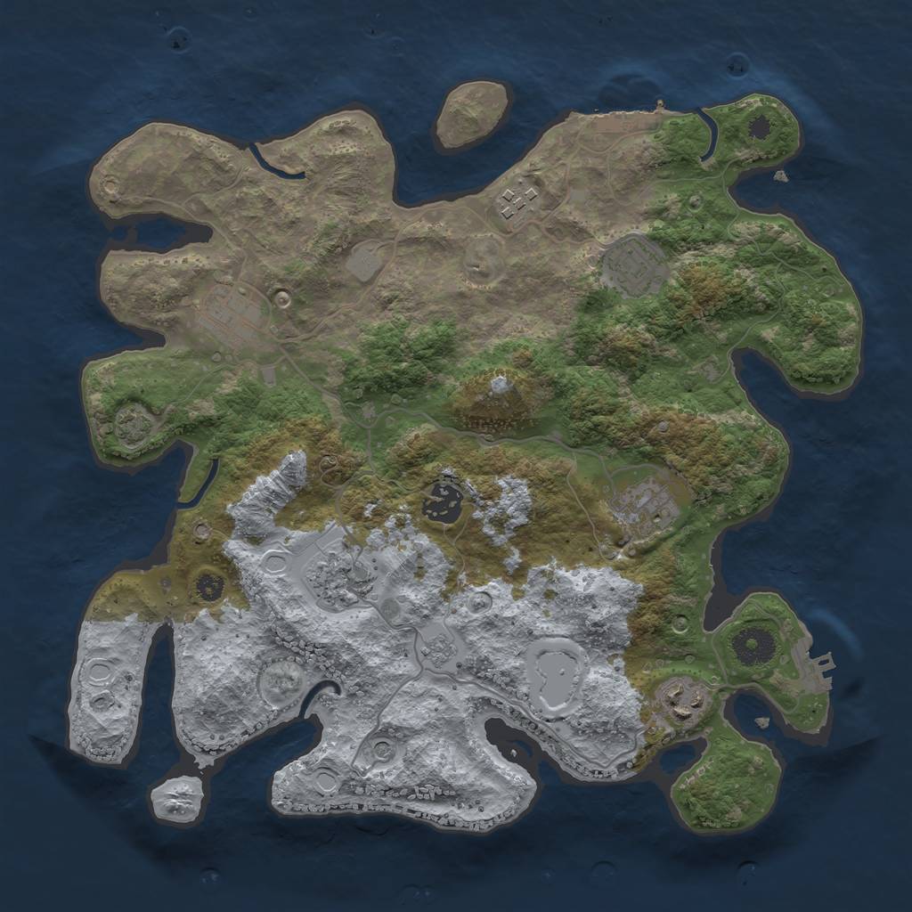 Rust Map: Procedural Map, Size: 3400, Seed: 6812266, 15 Monuments
