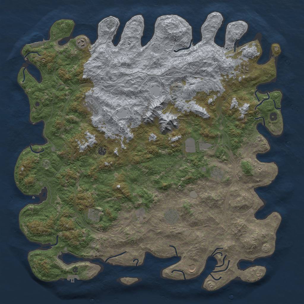 Rust Map: Procedural Map, Size: 5500, Seed: 60287754, 19 Monuments