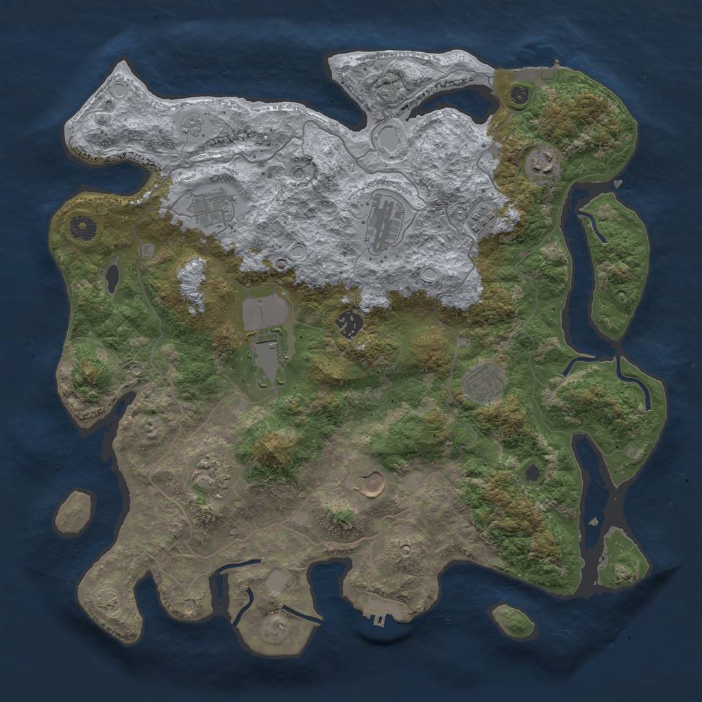 Rust Map: Procedural Map, Size: 4000, Seed: 733777790, 17 Monuments