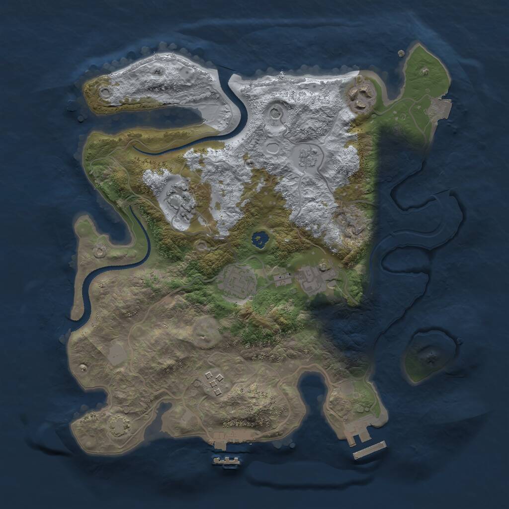 Rust Map: Procedural Map, Size: 3000, Seed: 1382447650, 11 Monuments