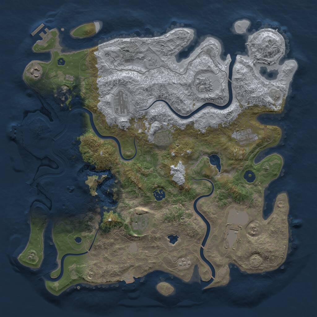 Rust Map: Procedural Map, Size: 4100, Seed: 90419374, 15 Monuments