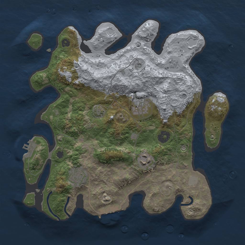 Rust Map: Procedural Map, Size: 3000, Seed: 21246, 11 Monuments